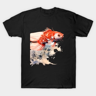 Magical Koi: Perseverance and Prosperity on a Dark Background T-Shirt